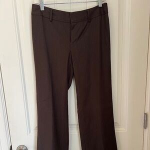 Banana Republic Brown Pin Striped Straight Legged Pants- Size 4 Petite